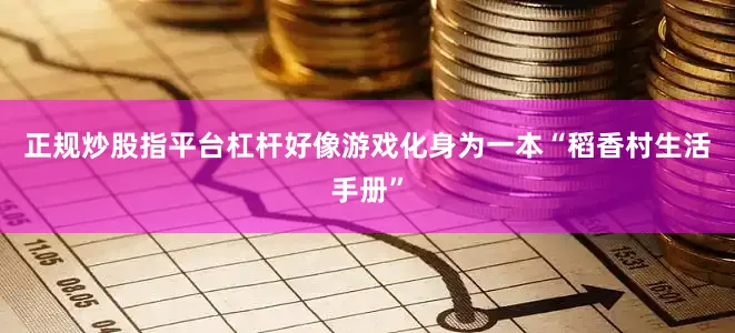 正规炒股指平台杠杆好像游戏化身为一本“稻香村生活手册”